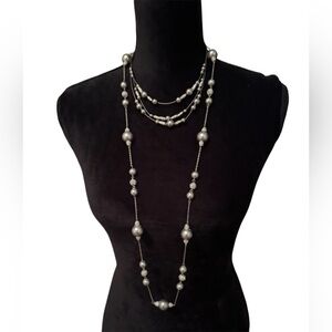 Napier Silver Beaded Necklace